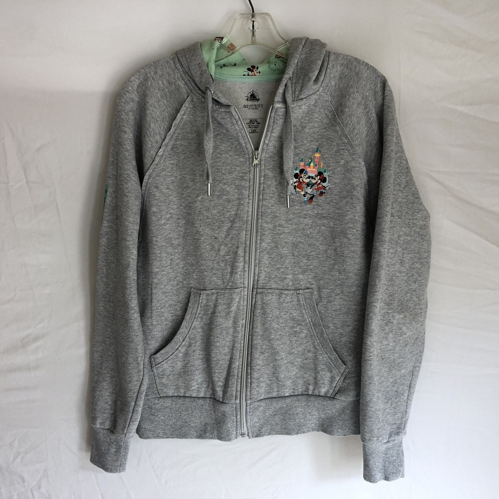 Disney Hoodie Womens Medium Gray Disneyland Resort Play In The Park Mickey